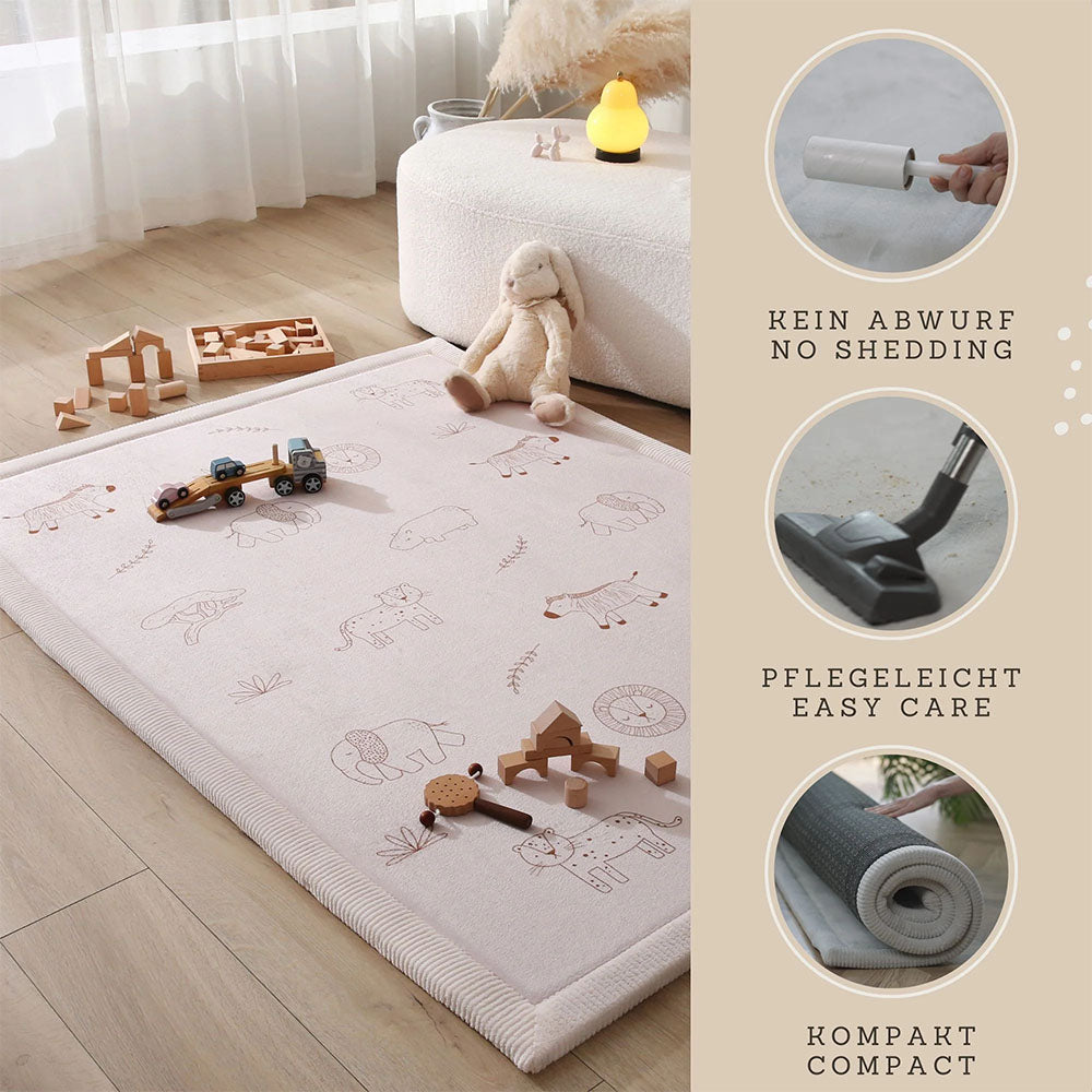Hakuna Matte Samtmatte, Wolke Spielmatte, 1.7 x 1.2 m, Safari Animals