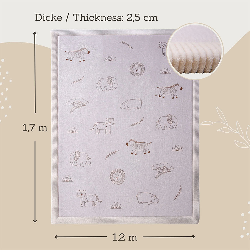 Hakuna Matte Samtmatte, Wolke Spielmatte, 1.7 x 1.2 m, Safari Animals