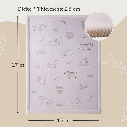 Hakuna Matte Samtmatte, Wolke Spielmatte, 1.7 x 1.2 m, Safari Animals