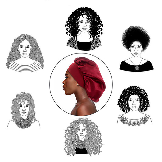 Satin hair sleep cap, wine red