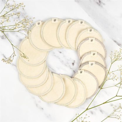 Wild & Stone Abschminkpads aus Bio Baumwoll-Frottee, wiederverwendbar, 16er-Pack