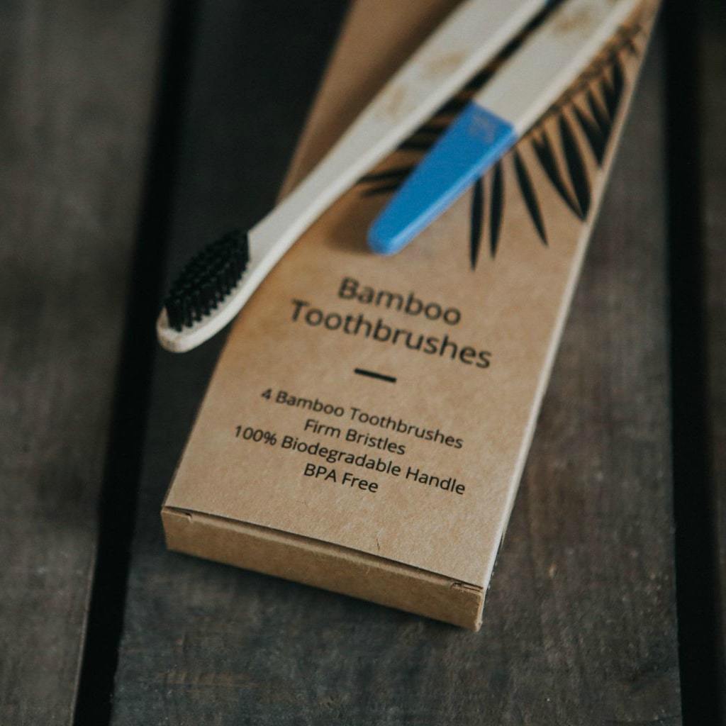 Wild &amp; Stone Bamboo Toothbrush, hard, pack of 4