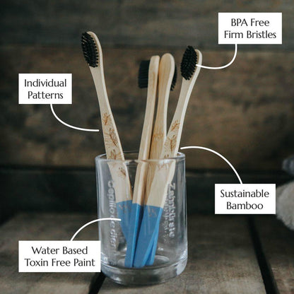 Wild &amp; Stone Bamboo Toothbrush, hard, pack of 4